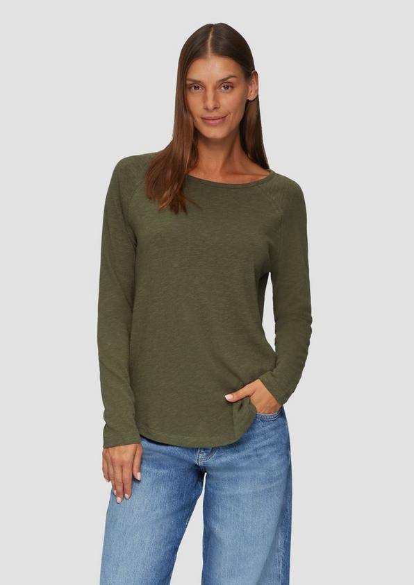 S.Oliver Langarmshirt mit Flammgarnstruktur und Raglanärmeln Tägliche Deals