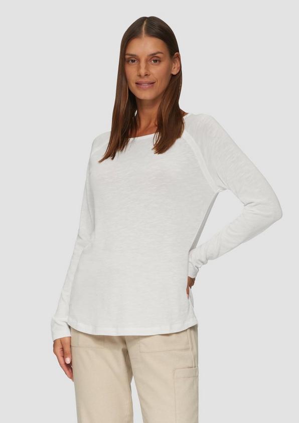 S.Oliver Langarmshirt mit Flammgarnstruktur und Raglanärmeln Riesige Ersparnisse