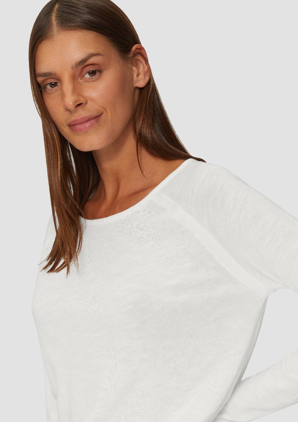 S.Oliver Langarmshirt mit Flammgarnstruktur und Raglanärmeln Riesige Ersparnisse