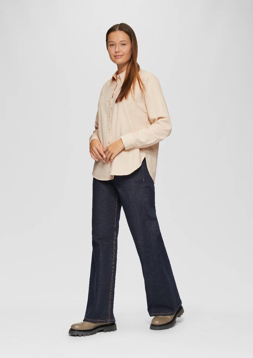 S.Oliver Cordbluse im Relaxed Fit mit Naht-Details Kostenlose Rückgabe