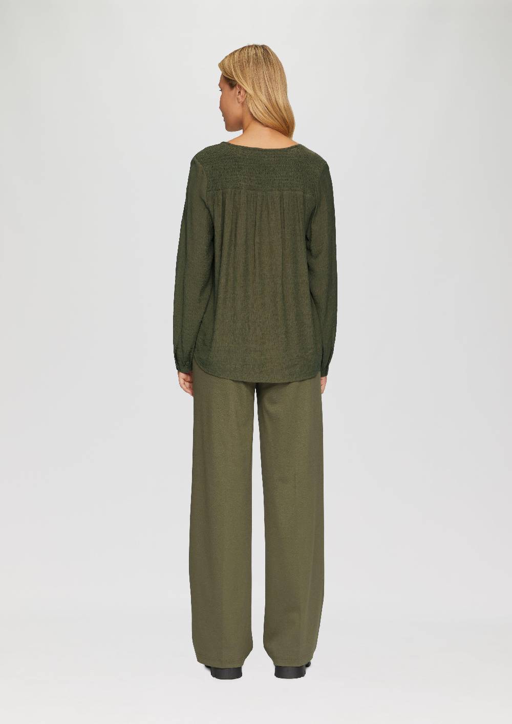 S.Oliver Strukturierte Bluse aus Viskosemix mit Smok Details Letzte 3 Tage
