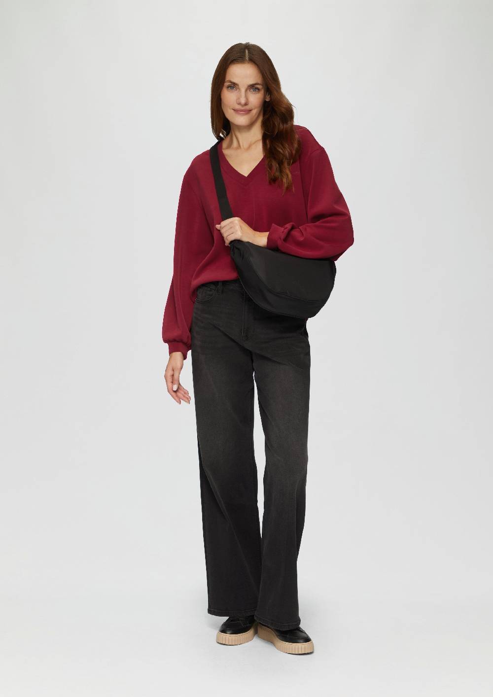 S.Oliver Scuba-Sweatshirt mit V-Ausschnitt Neueste Stile