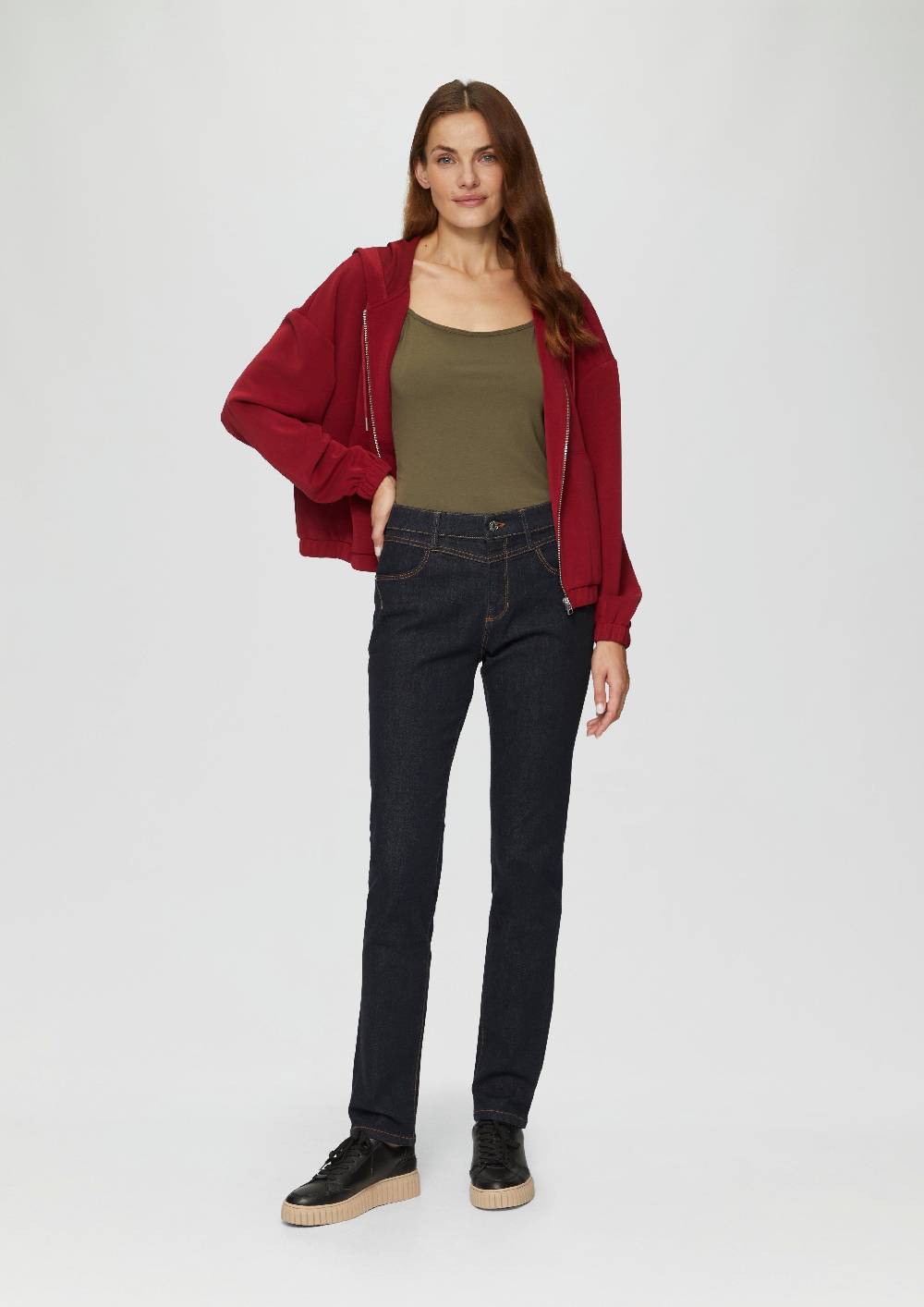 S.Oliver Jeans Betsy / Slim Fit / Mid Rise / Slim Leg / Rinsed Washed Super Rabatt