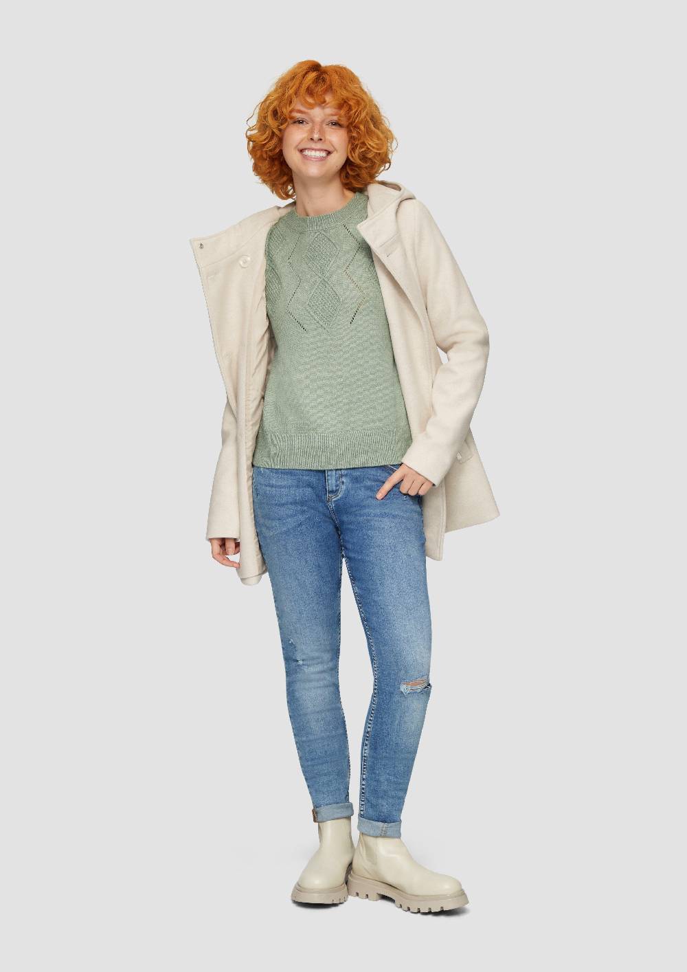 S.Oliver Pullover aus Viskosemix mit Ajour-Muster Riesige Rabatte