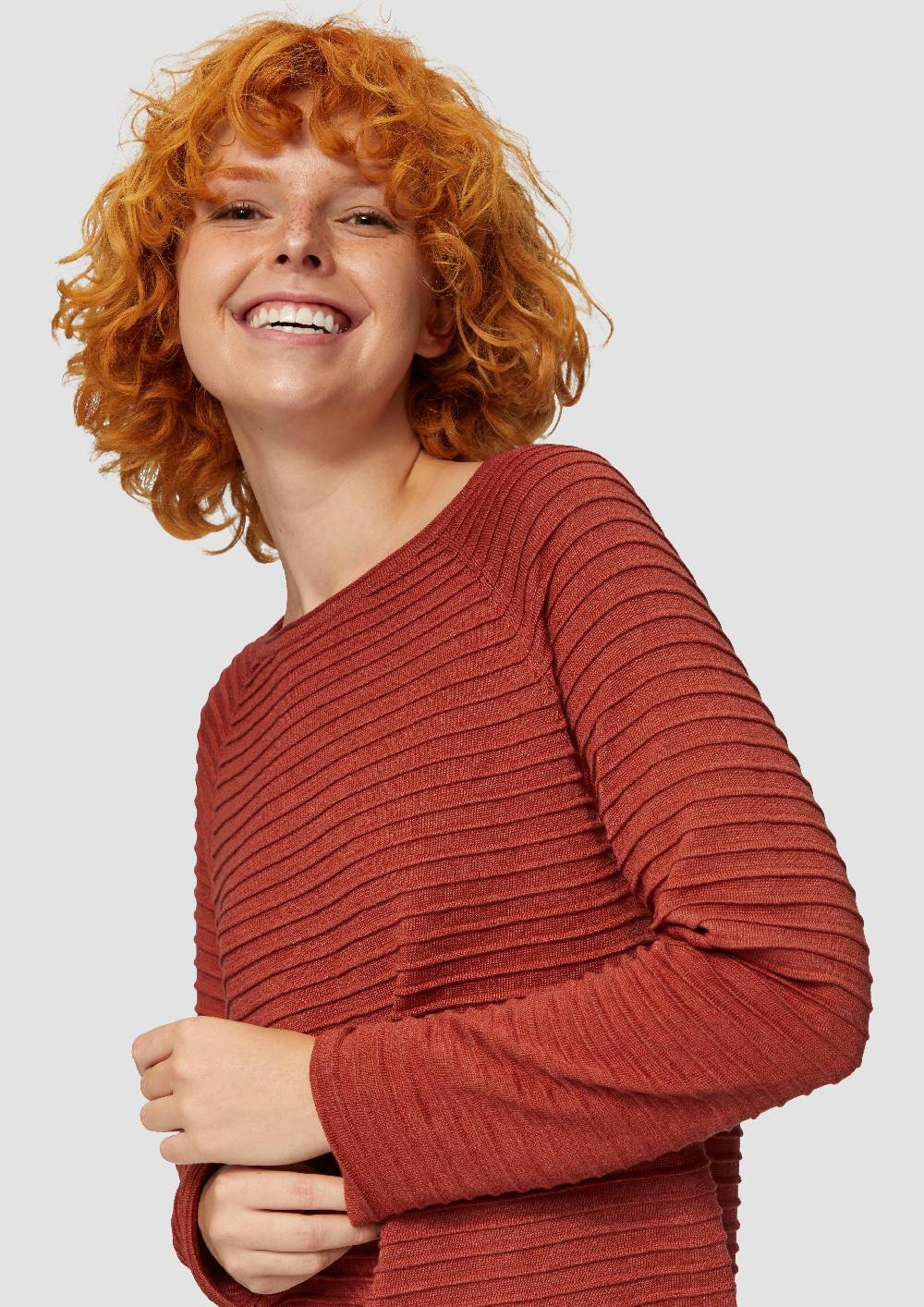 S.Oliver Pullover mit Strukturmuster aus Viskosemix 50% Rabatt mit kostenlosem Versand