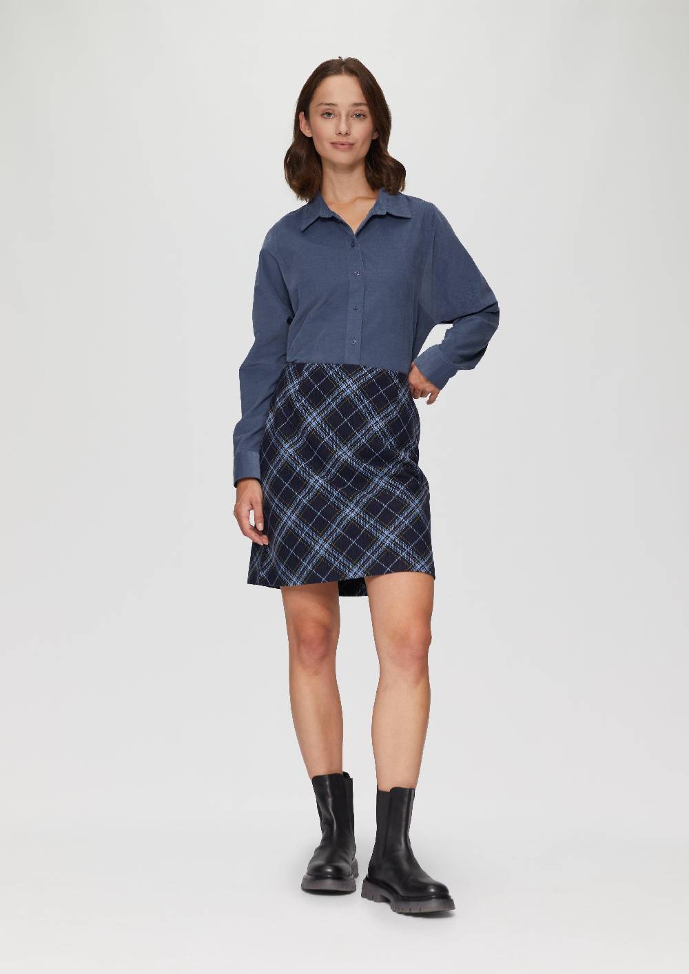 S.Oliver Cordbluse im Relaxed Fit mit Naht-Details Schlussverkauf