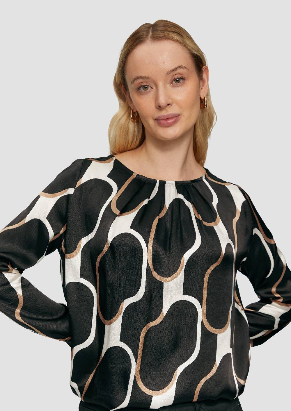 S.Oliver Shirt im Fabricmix mit Raff-Details Limitierter Zeitrabatt
