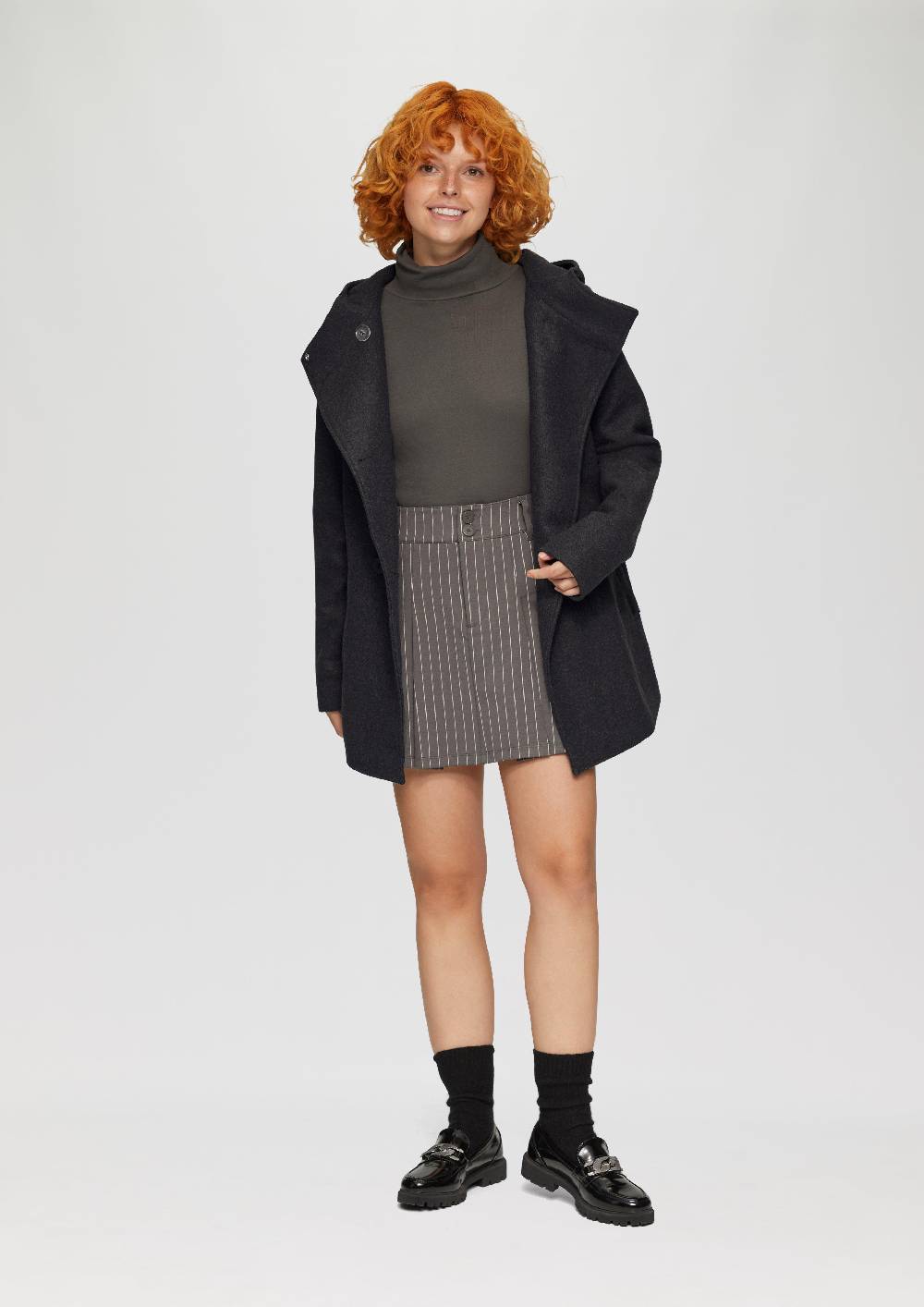 S.Oliver Jacke mit Kapuze in Wolloptik Fabrik Onlineshop