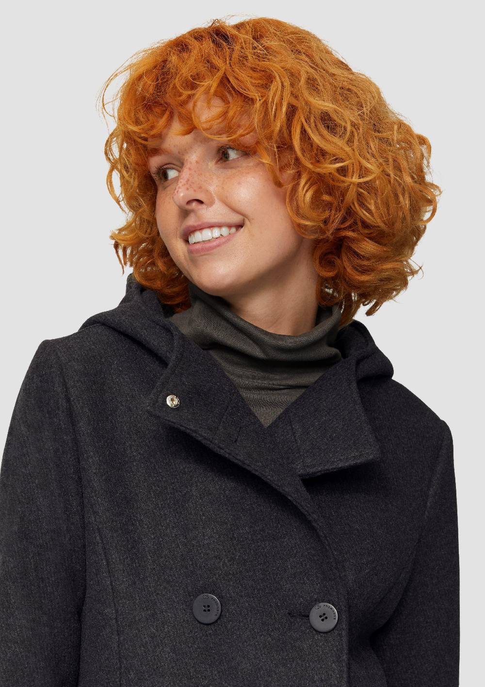 S.Oliver Jacke mit Kapuze in Wolloptik Fabrik Onlineshop