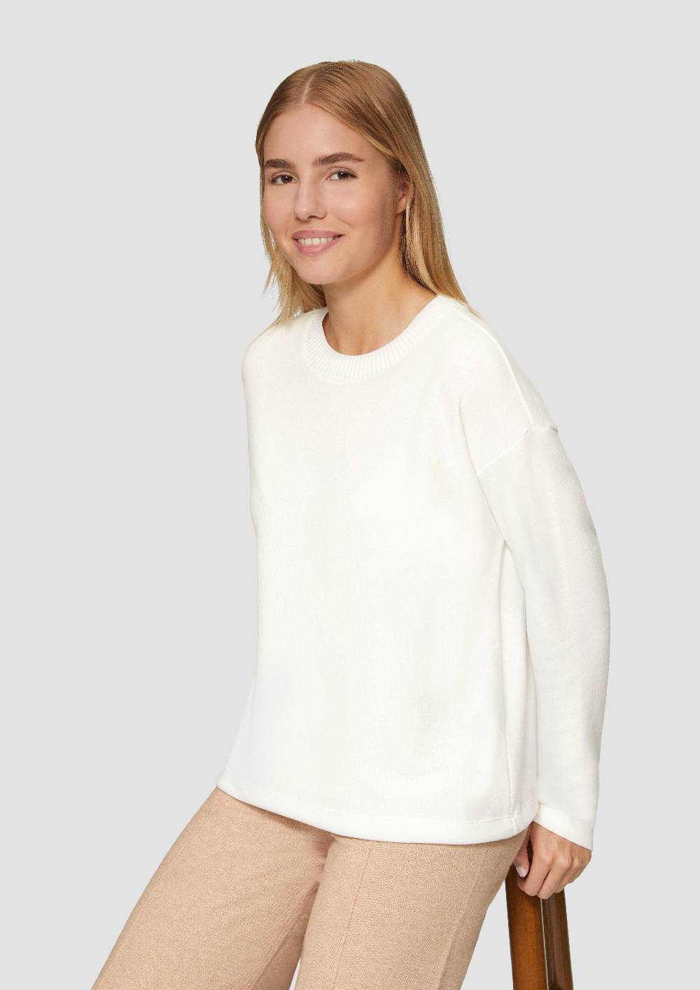 S.Oliver Weiches Sweatshirt mit gebrushter Oberfläche Rabatt