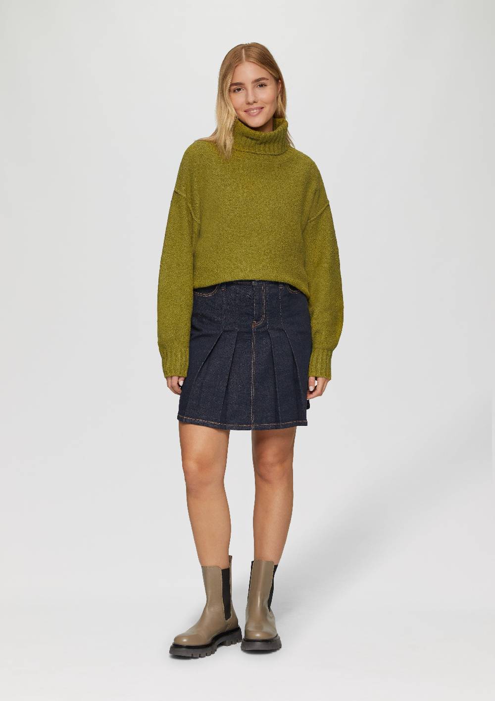 S.Oliver Weicher Rollkragenpullover aus Baumwoll-Bouclé Versandkostenfrei