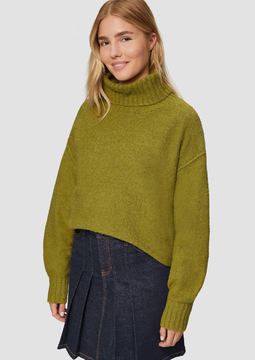 S.Oliver Weicher Rollkragenpullover aus Baumwoll-Bouclé Versandkostenfrei