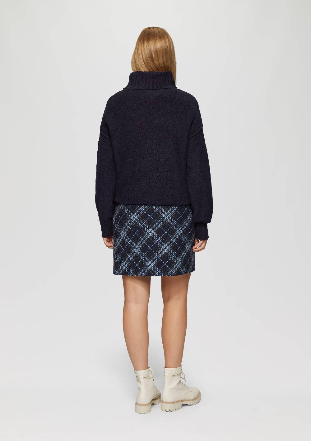 S.Oliver Weicher Rollkragenpullover aus Baumwoll-Bouclé Großer Ausverkauf