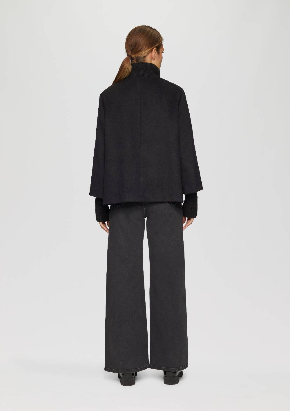S.Oliver Jacke aus Wollmix mit Rippbündchen Online Shopping