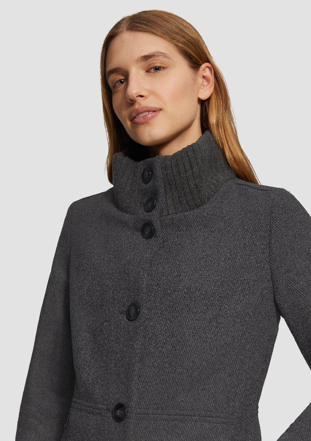 S.Oliver Twillmantel mit Strick-Stehkragen und Eingrifftaschen Black Friday
