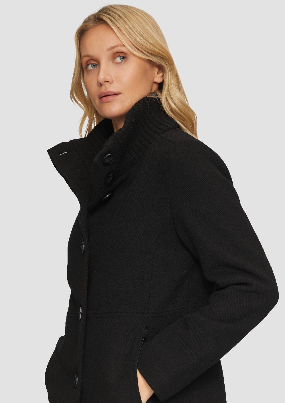 S.Oliver Twilljacke mit Strick-Stehkragen und Eingrifftaschen Weihnachtsangebot