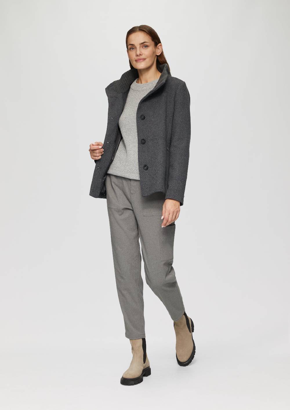 S.Oliver Twilljacke mit Strick-Stehkragen und Eingrifftaschen Osterangebot