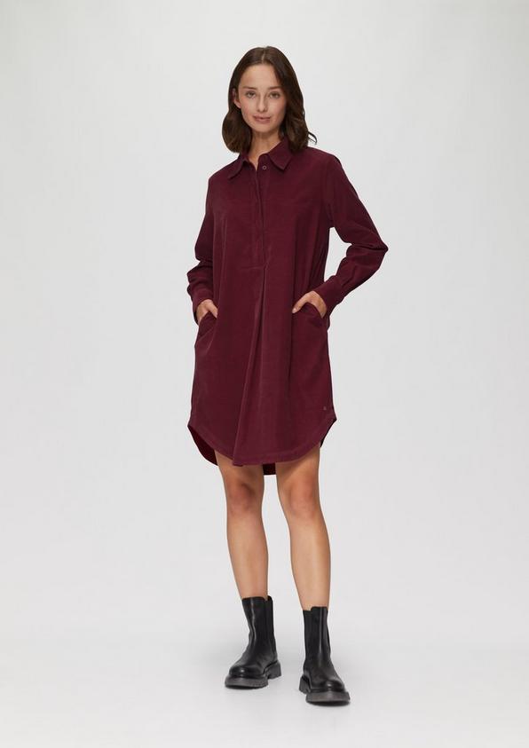 S.Oliver Hemdblusenkleid aus Feincord mit seitlichen Eingrifftaschen Top Angebot