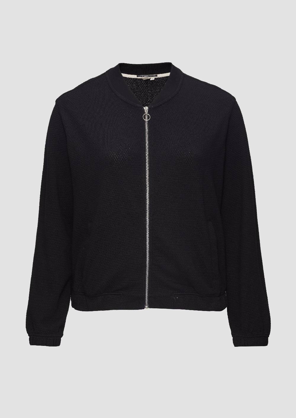 S.Oliver Strukturierter Sweat-Blouson aus Baumwollmix Online Outlet