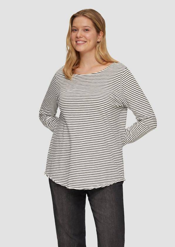 S.Oliver Longsleeve mit Flammgarnstruktur und Rundhalsausschnitt Bestseller