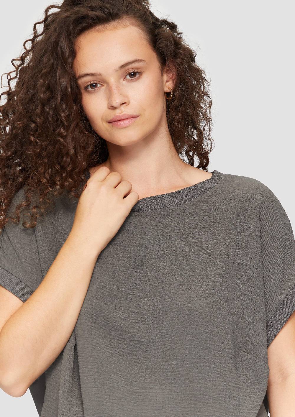 S.Oliver Materialmix-T-Shirt im Loose Fit Tägliche Deals