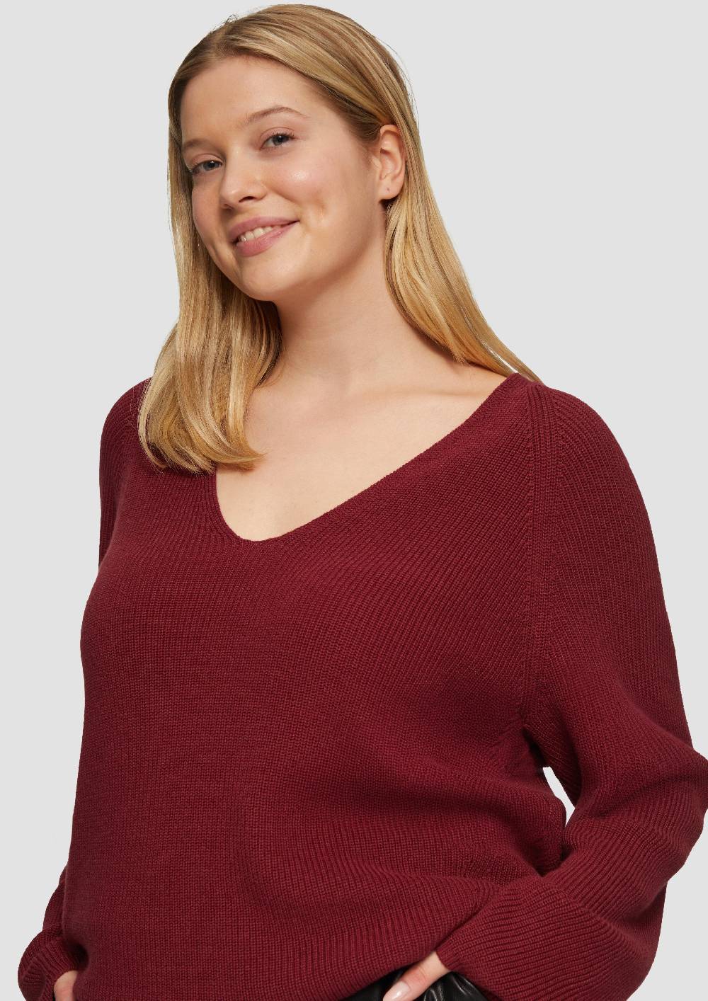 S.Oliver Strickpullover mit V-Ausschnitt im Loose Fit Tiefpreis