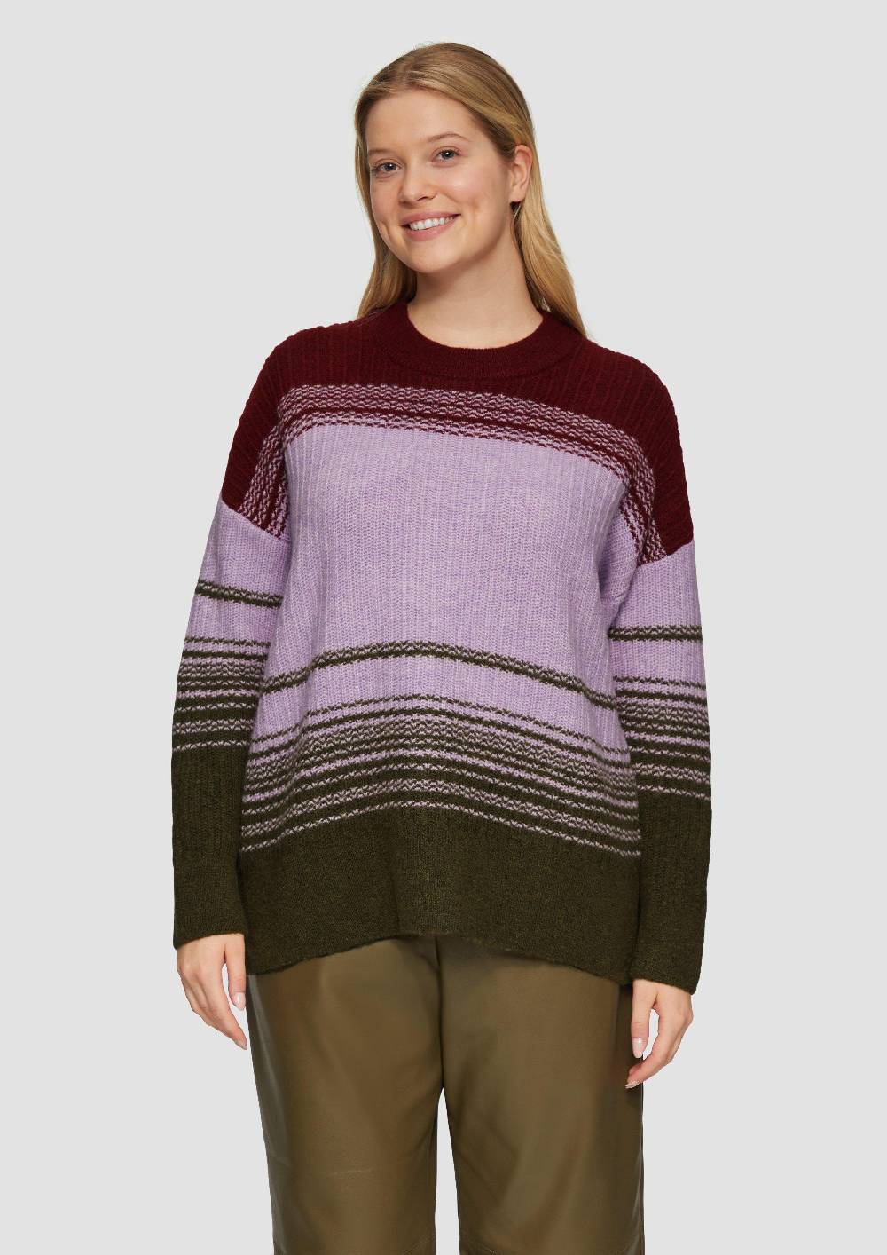S.Oliver Gestreifter Strickpullover im Relaxed Fit Super Sparpreis