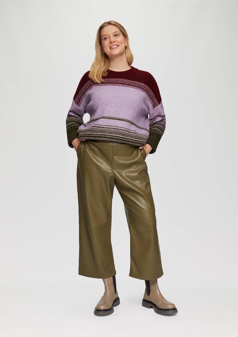 S.Oliver Gestreifter Strickpullover im Relaxed Fit Super Sparpreis
