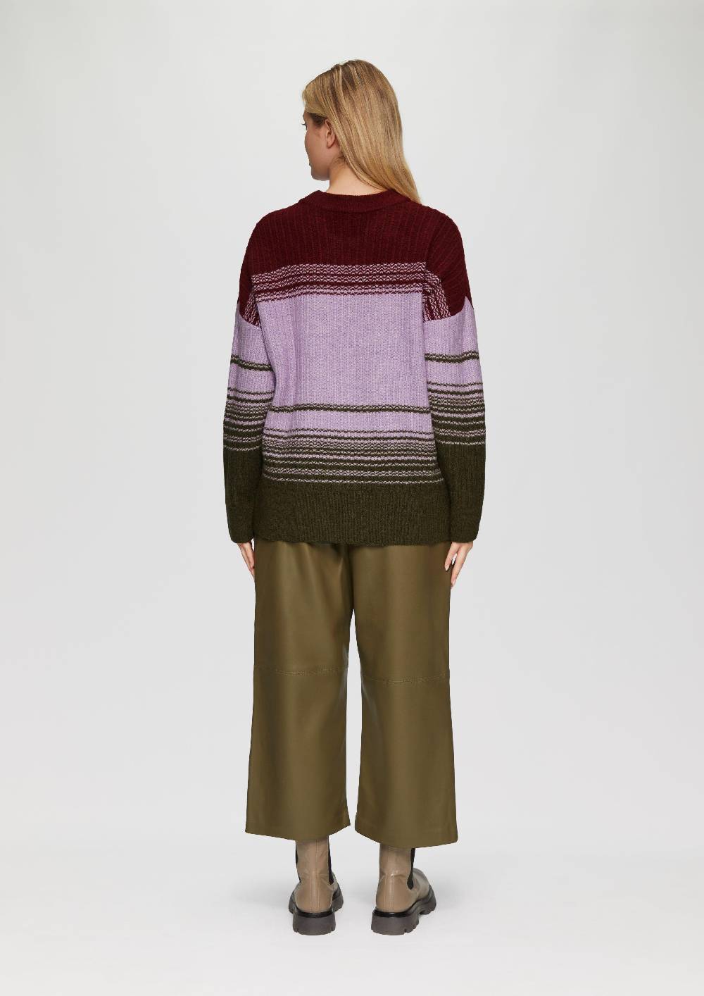 S.Oliver Gestreifter Strickpullover im Relaxed Fit Super Sparpreis