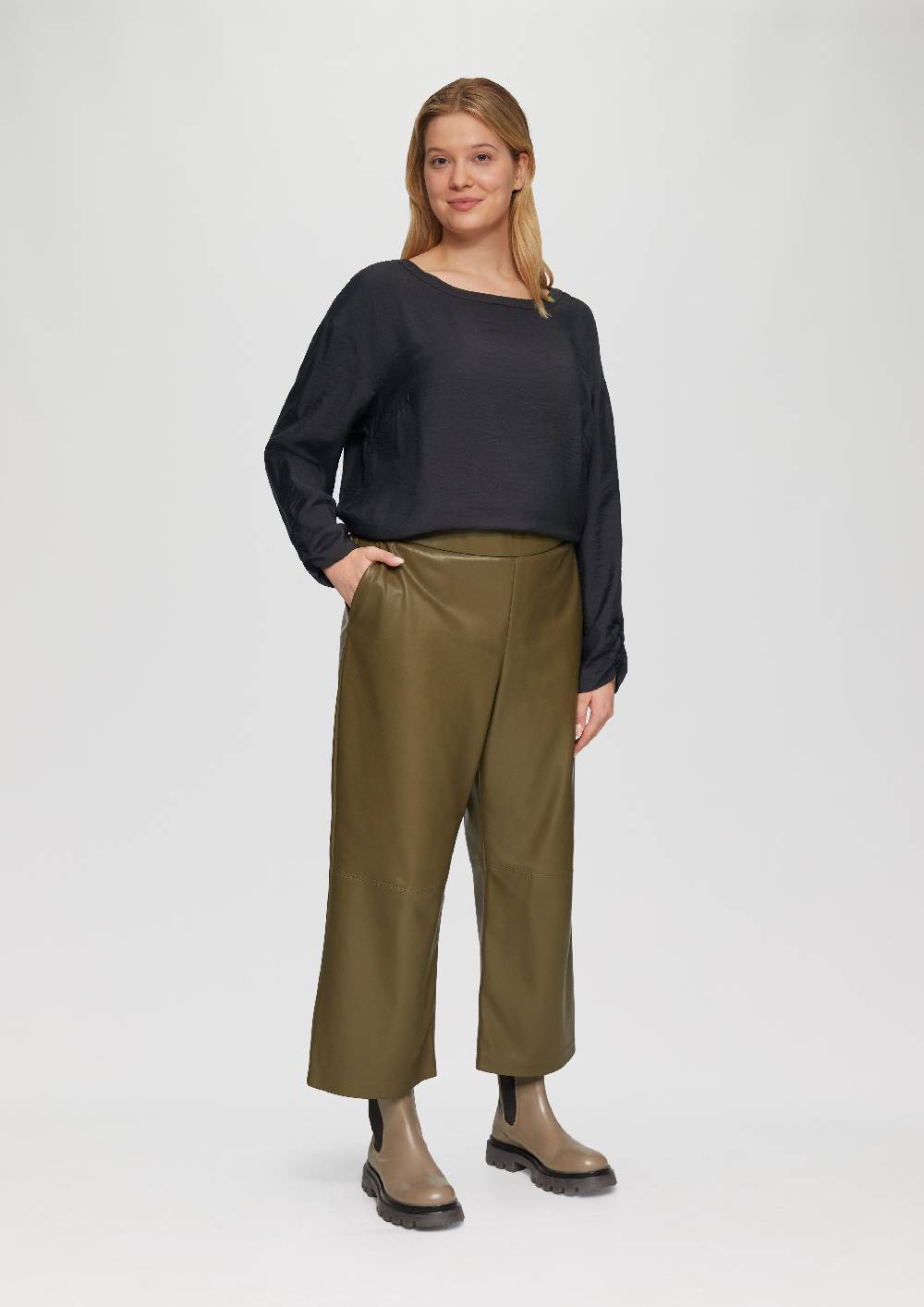 S.Oliver Viskose-Bluse mit elastischem Saum Neueste Stile