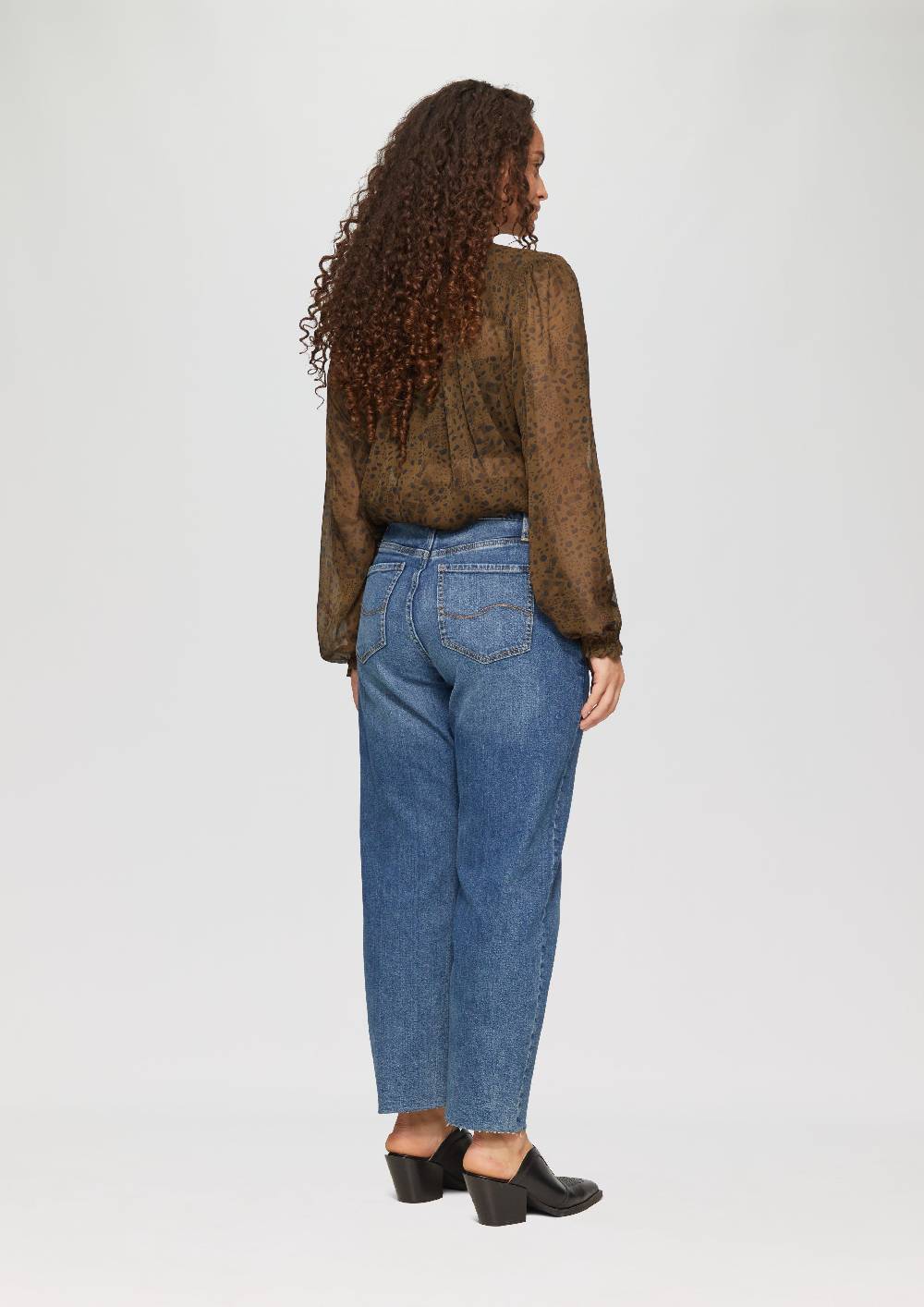 S.Oliver Leicht transparente Chiffonbluse mit Puffärmeln Nur noch ein Tag übrig