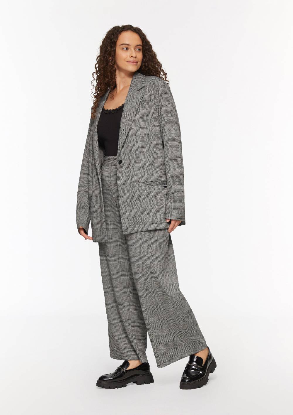 S.Oliver Gemusterte Wide-Leg-Hose aus Interlock-Jersey Riesige Rabatte