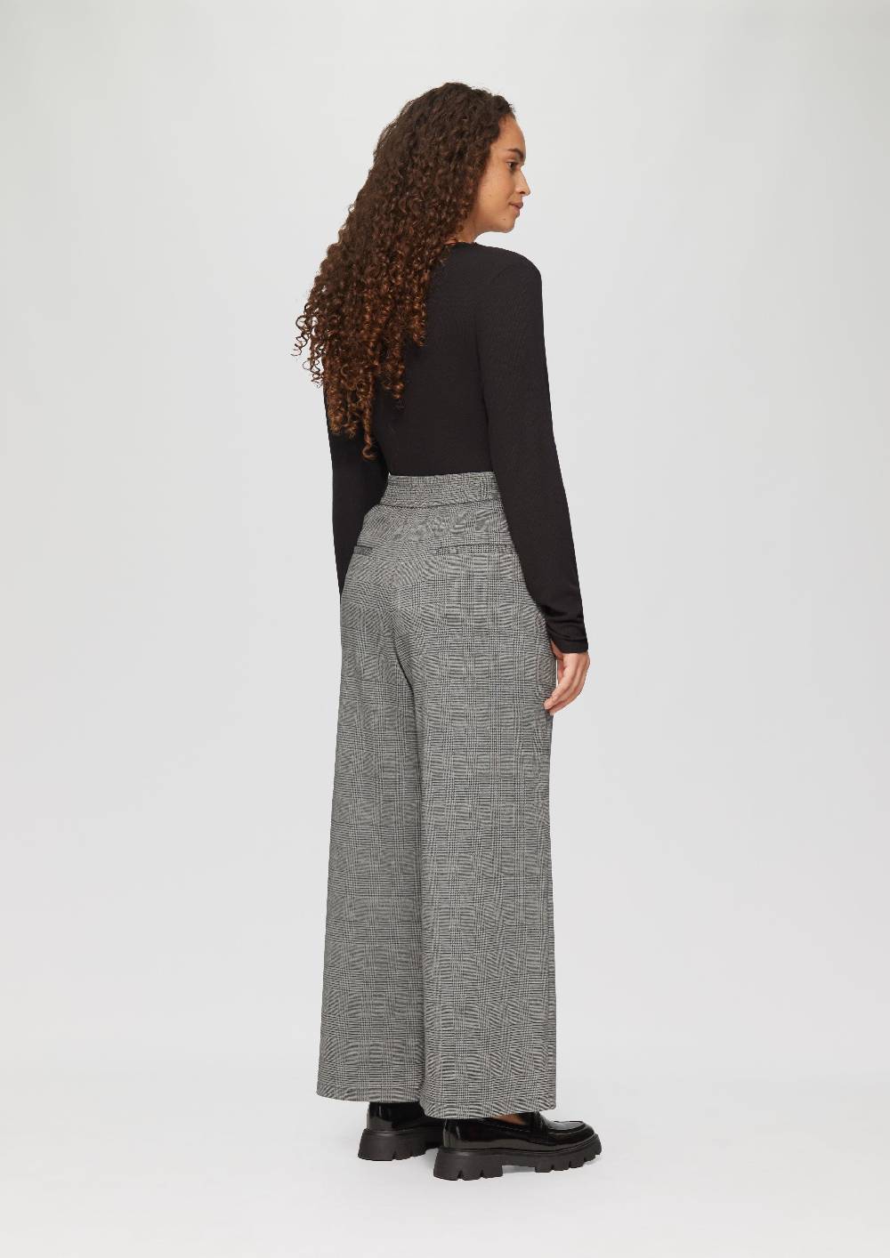 S.Oliver Gemusterte Wide-Leg-Hose aus Interlock-Jersey Riesige Rabatte