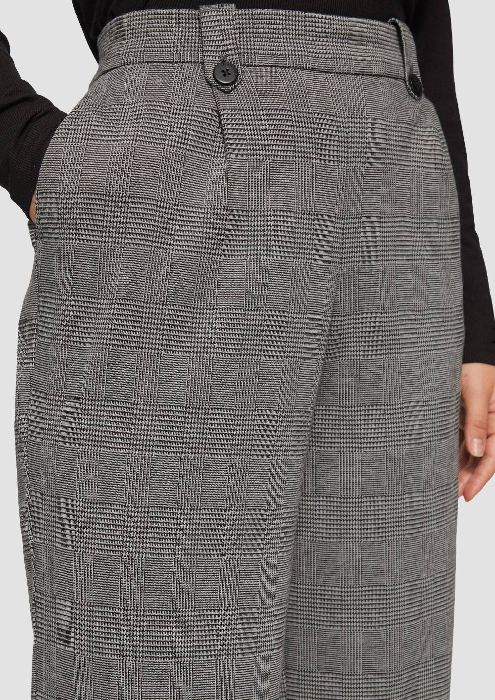 S.Oliver Gemusterte Wide-Leg-Hose aus Interlock-Jersey Riesige Rabatte