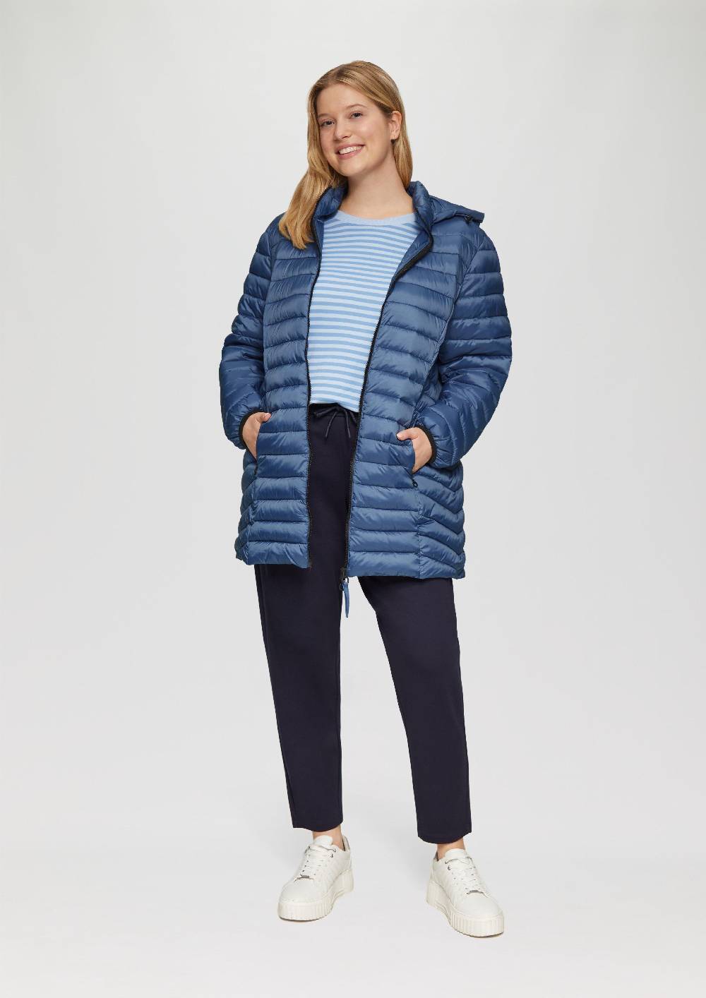 S.Oliver Steppjacke mit Logo-Kapuze Clearance-Verkauf