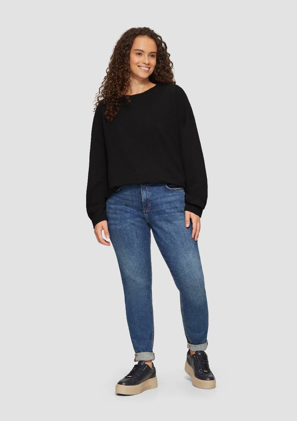 S.Oliver Loose Fit-Sweatshirt mit Struktur Günstiger Verkauf