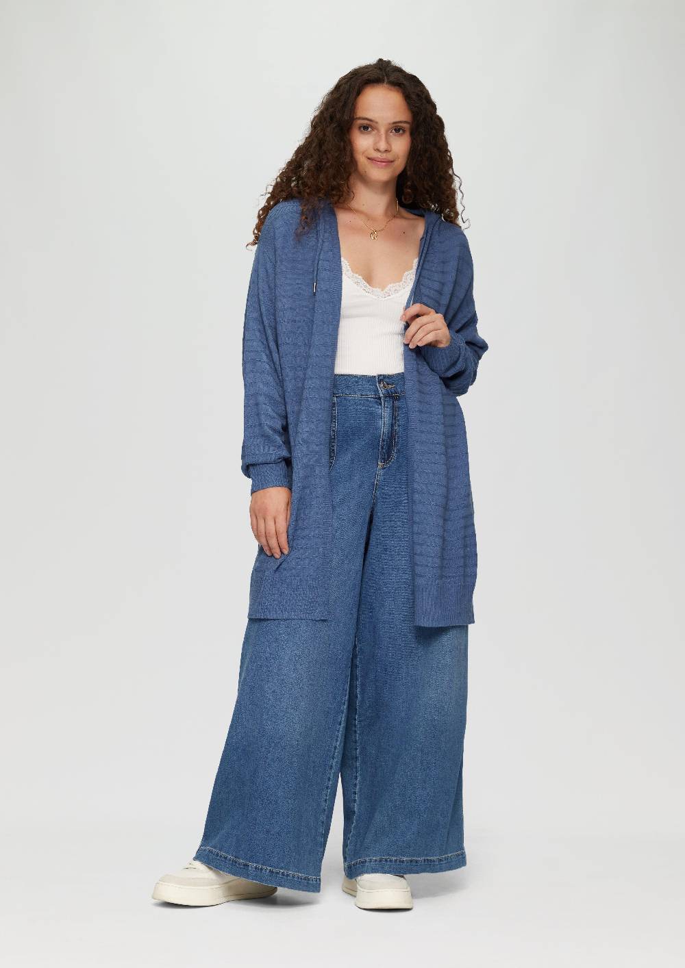 S.Oliver Strickjacke mit Kapuze und Streifenstruktur Kostenloser Versand