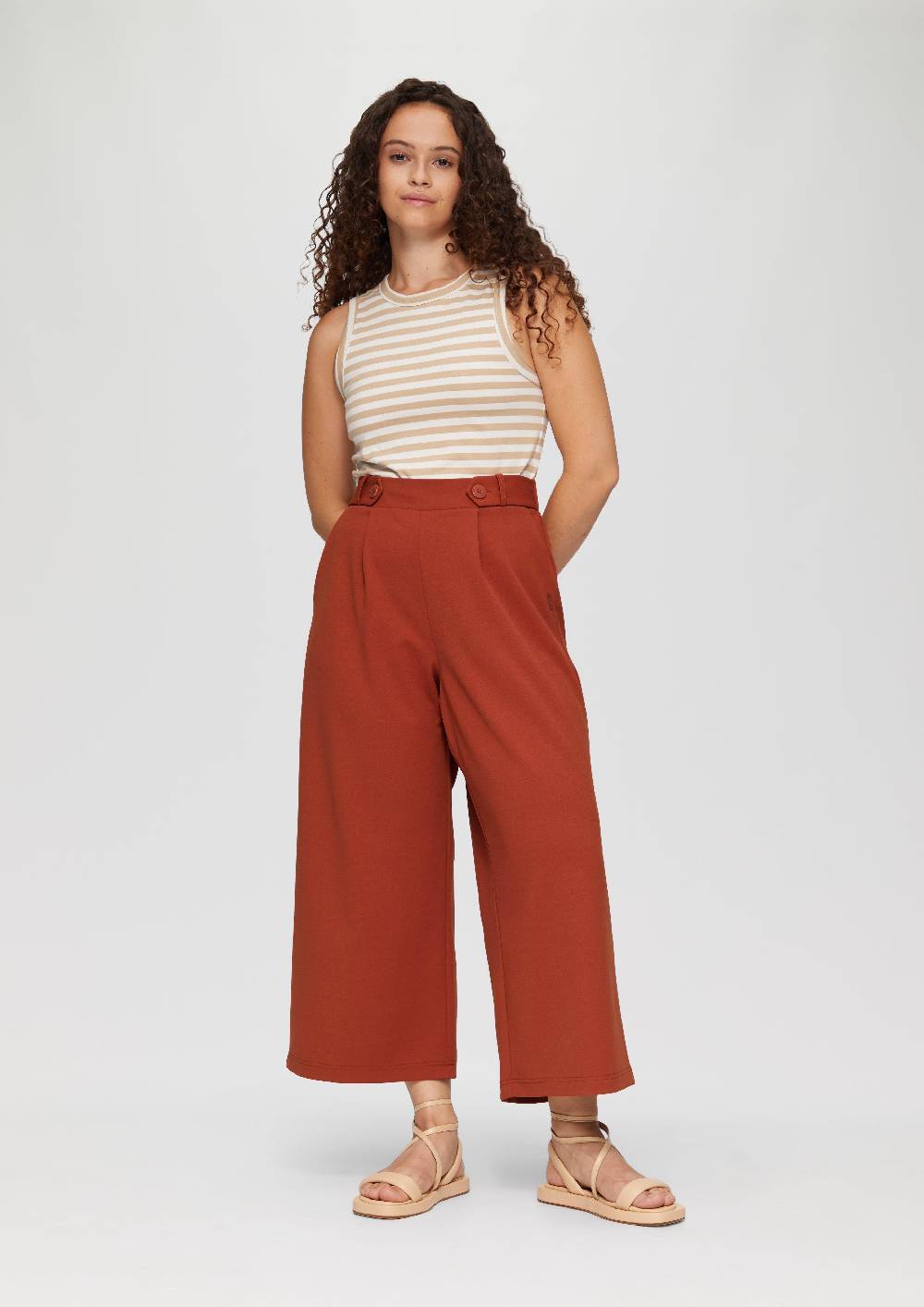 S.Oliver Elastische Wide-Leg-Hose aus Crêpe Großer Ausverkauf