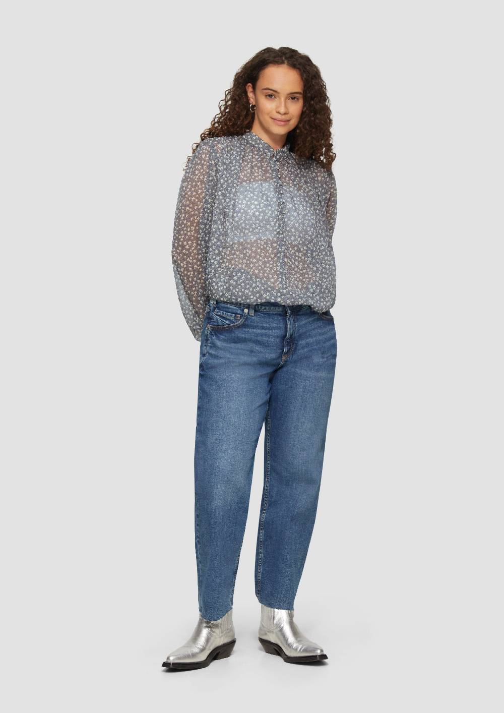 S.Oliver Leicht transparente Chiffonbluse mit Puffärmeln Begrenztes Angebot