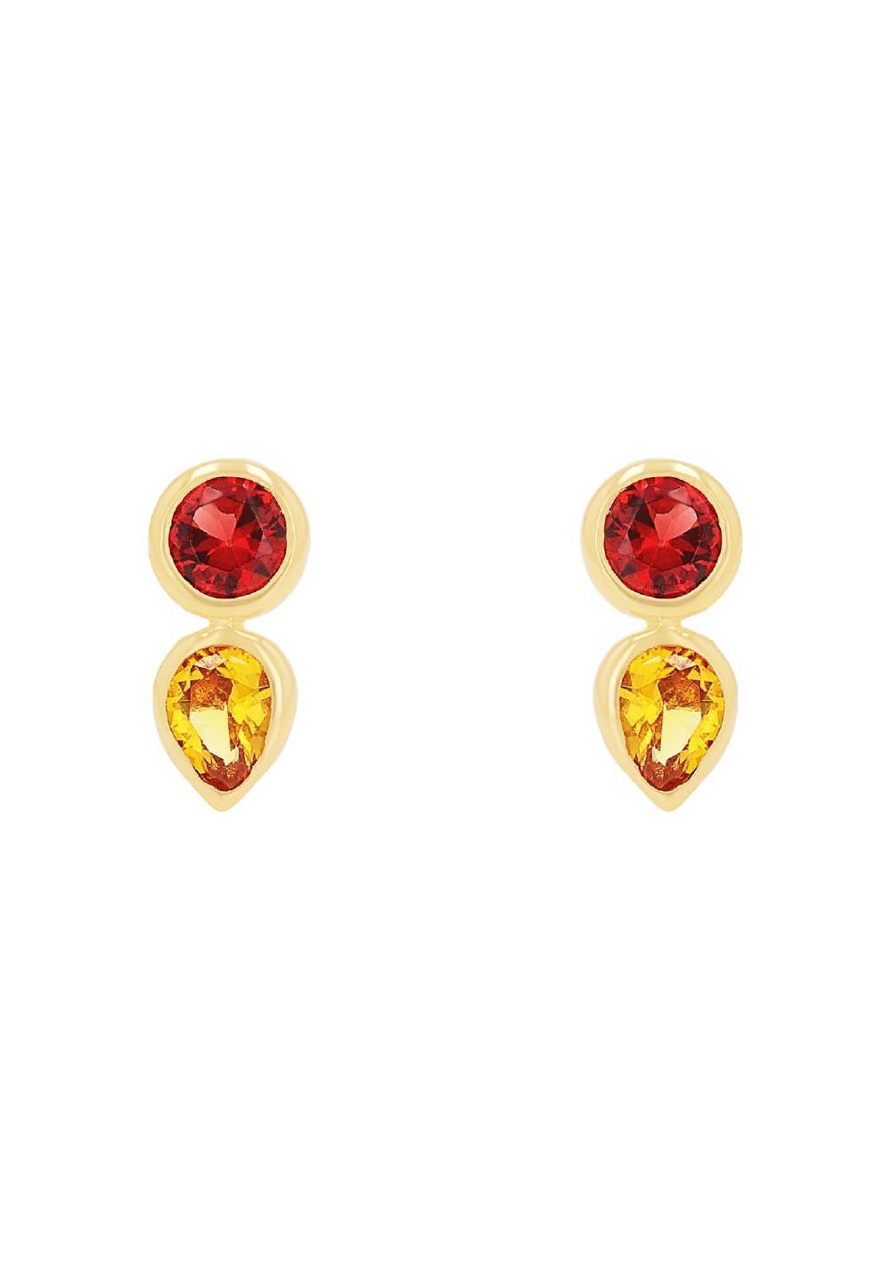 S.Oliver gelbvergoldete Silber-Ohrstecker mit Zirkonia-Steinen Begrenztes Angebot