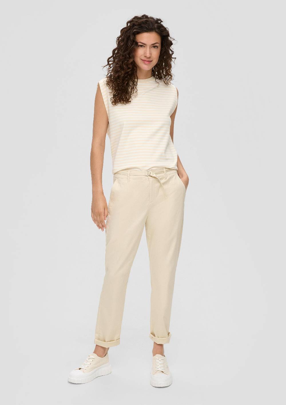 S.Oliver Chino mit Gürtel aus Baumwollstretch Tiefpreis