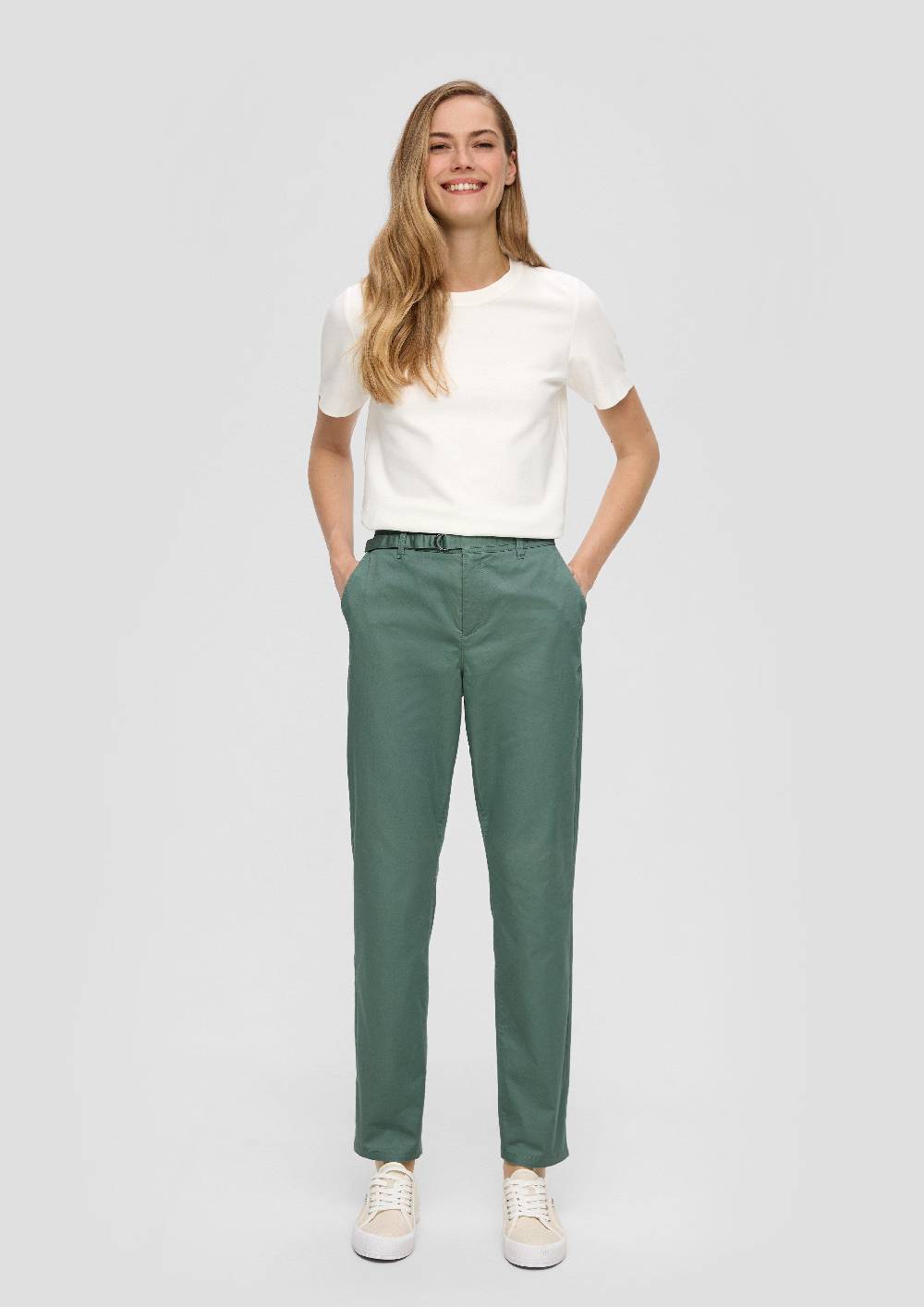 S.Oliver Chino mit Gürtel aus Baumwollstretch Kostenlose Rückgabe