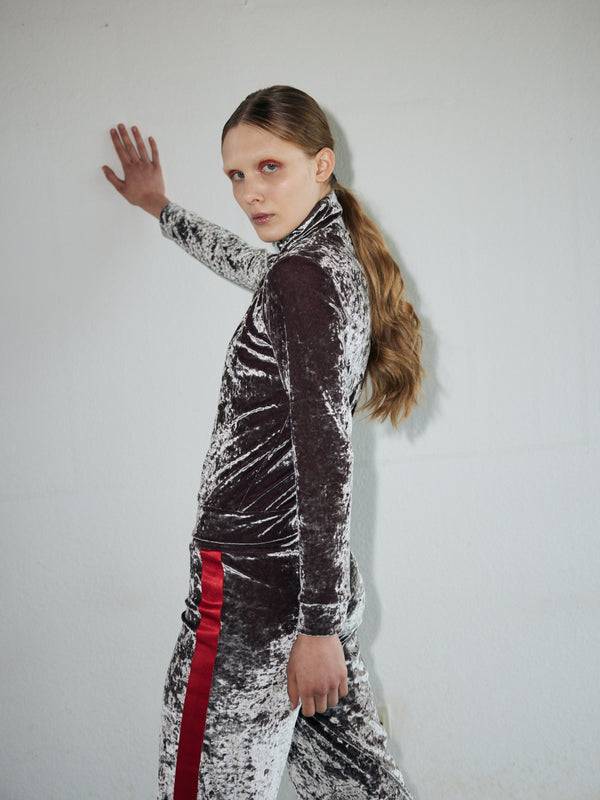 Simone Wild Hammered Velvet Zip Jacket Top Angebot
