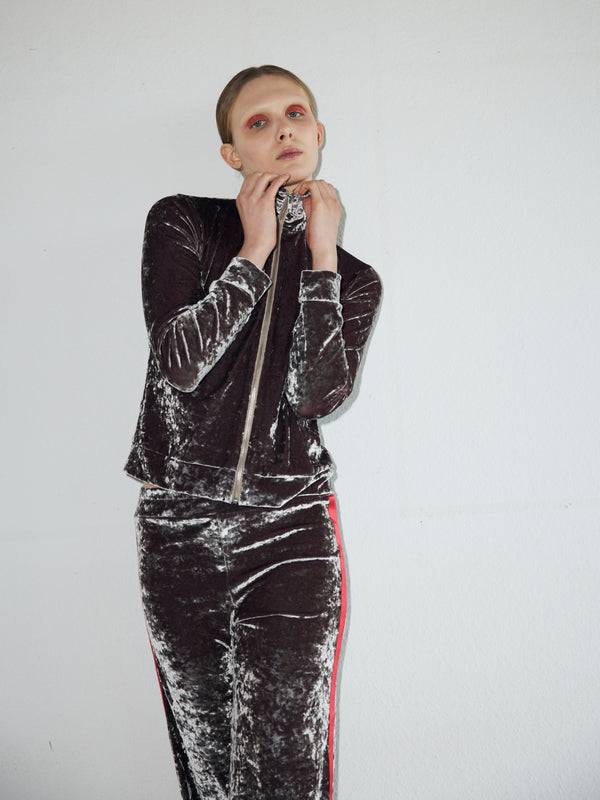 Simone Wild Hammered Velvet Zip Jacket Top Angebot