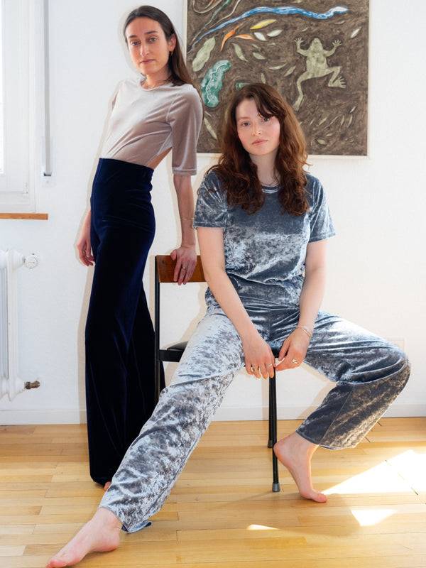 Simone Wild Hammered Velvet Cozy Pants Bestseller