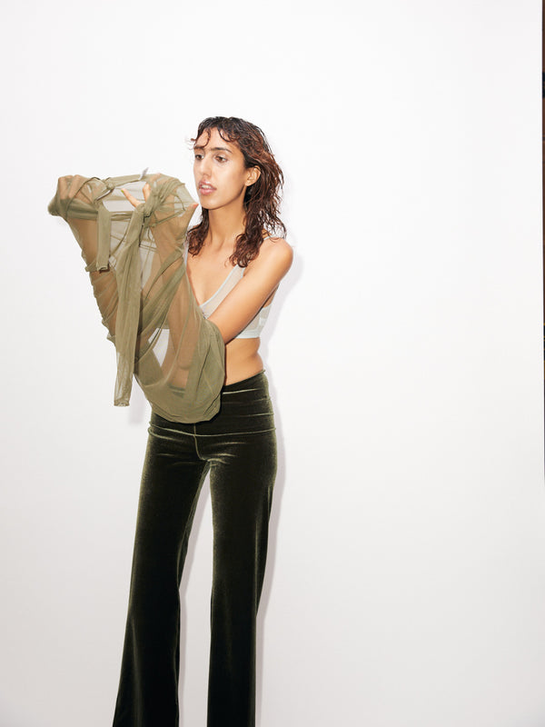 Simone Wild Velvet Wide Leg Pants Kostenlose Rückgabe