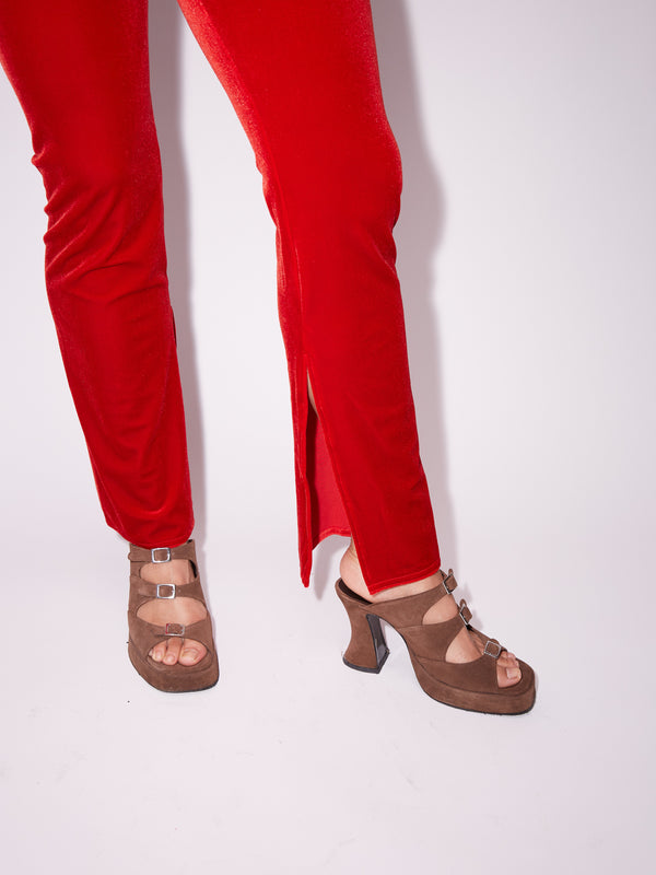 Simone Wild Velvet Slit Pants Black Friday Preise