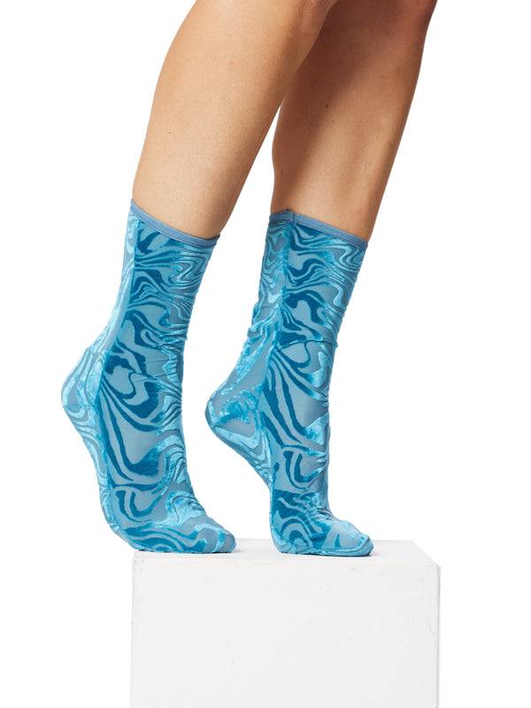 Simone Wild Devore Print Ankle Socks Kauf eins, bekomm eins gratis