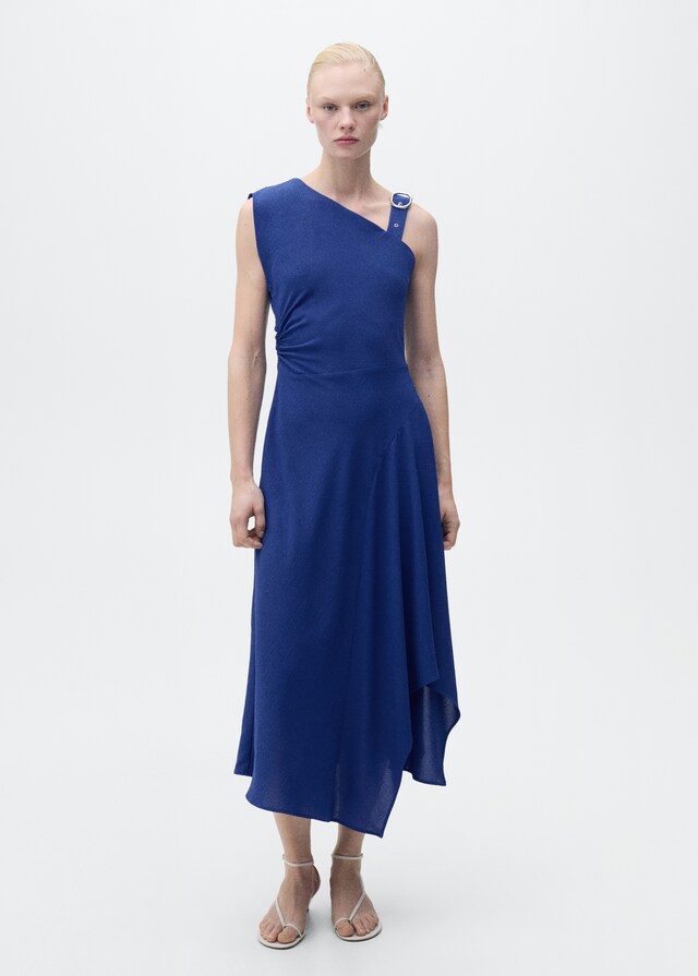 ﻿Mango Asymmetrisches Kleid mit Schnalle am Träger Weihnachtsangebot