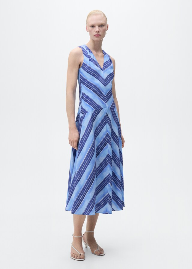 Mango Ausgestelltes Kleid mit Streifen Osterangebot